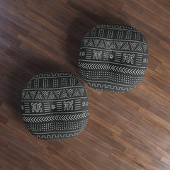 BW Mud Cloth Round Floor Pillow