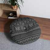 BW Mud Cloth Round Floor Pillow