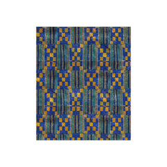 Blue/Yellow Kente Crushed Velvet Blanket