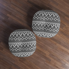 BW Crush Round Floor Pillow