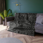 BW Mud Cloth Crush Crushed Velvet Blanket