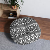 BW Crush Round Floor Pillow