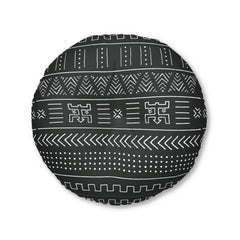BW Mud Cloth Round Floor Pillow