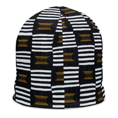 B/W Kente Beanie