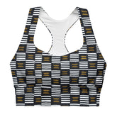 B/W Kente Sports Bra