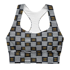 B/W Kente Sports Bra