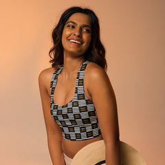 B/W Kente Sports Bra