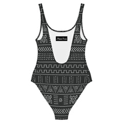 B/W Mudcloth Swimsuit