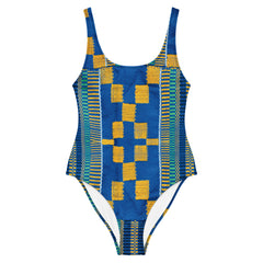 Blue/Yellow Kente Swimsuit