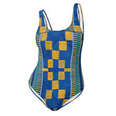 Blue/Yellow Kente Swimsuit