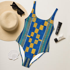 Blue/Yellow Kente Swimsuit