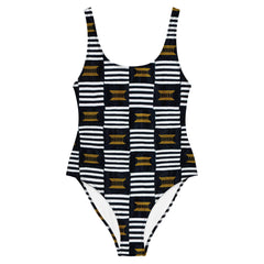B/W Kente Swimsuit