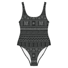 B/W Mudcloth Swimsuit