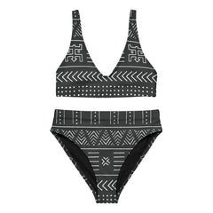 B/W Mudcloth High Waist Bikini