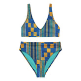 Blue/Yellow Kente High Waist Bikini