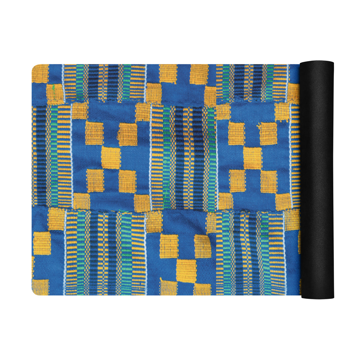Blue/Yellow Kente Yoga Mat
