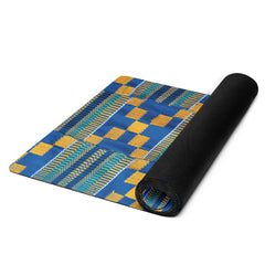 Blue/Yellow Kente Yoga Mat