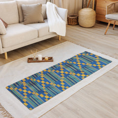 Blue/Yellow Kente Yoga Mat