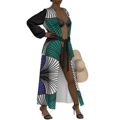 Swish Lace-Up Chiffon Robe