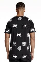 Daily Paper Black Animal Print T-Shirt
