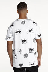Daily Paper White Animal Print T-Shirt
