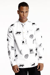 Daily Paper White Animal Print Shirt