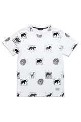 Daily Paper White Animal Print T-Shirt