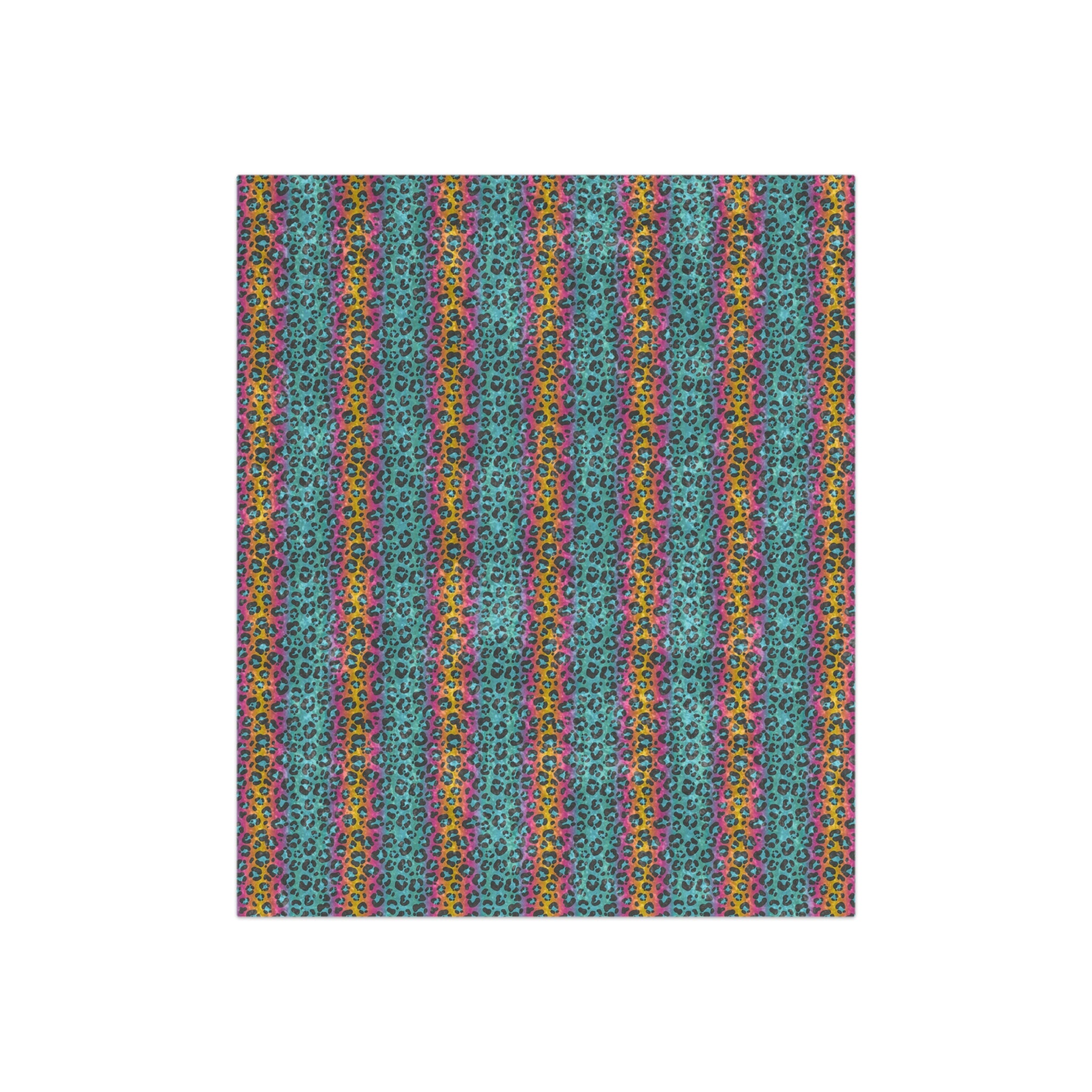 Rainbow Leopard Crush Crushed Velvet Blanket