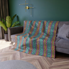 Rainbow Leopard Crush Crushed Velvet Blanket