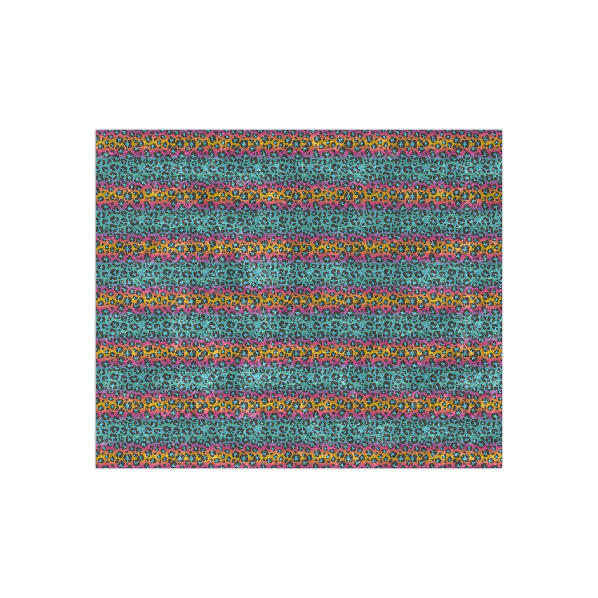 Rainbow Leopard Crush Crushed Velvet Blanket