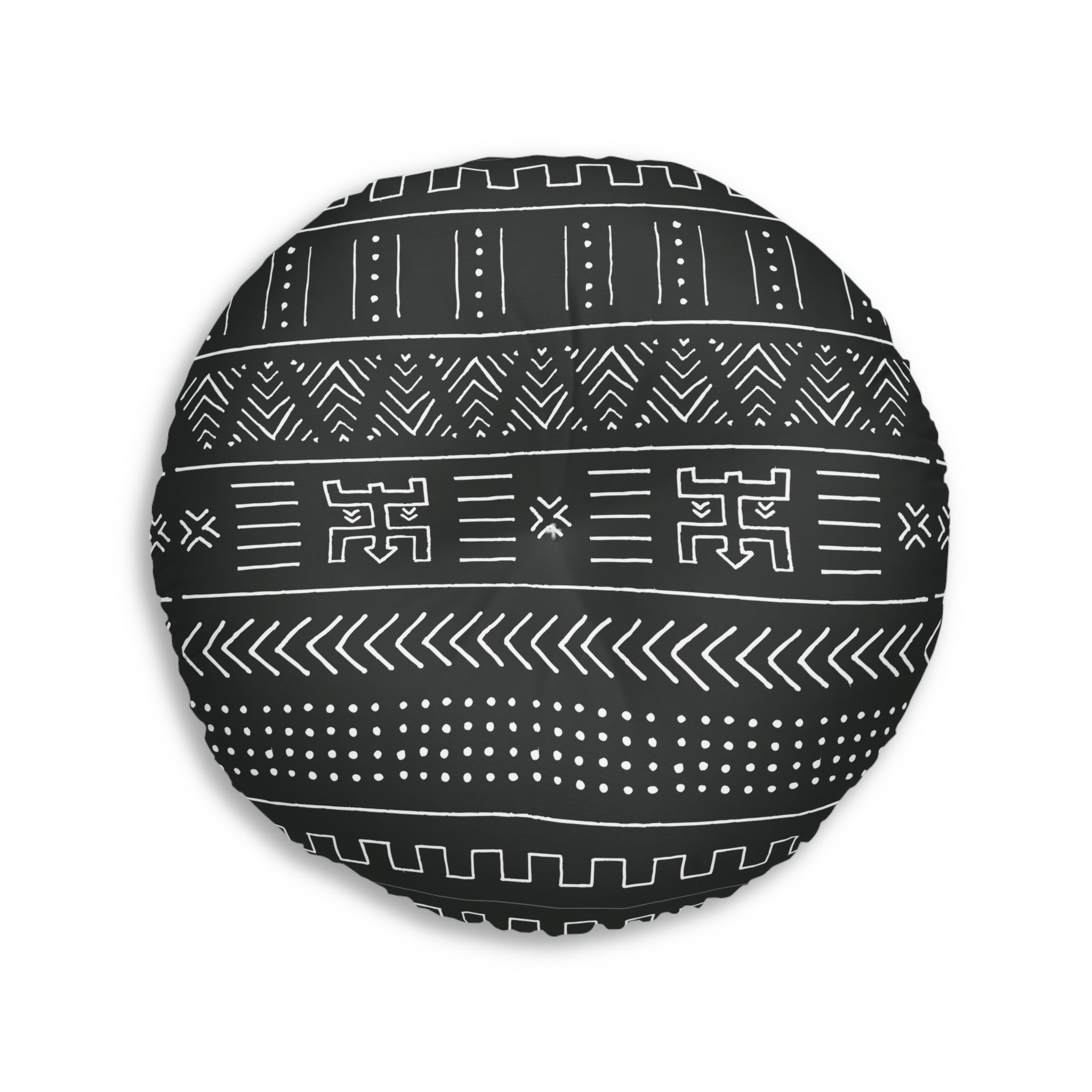 BW Mud Cloth Round Floor Pillow