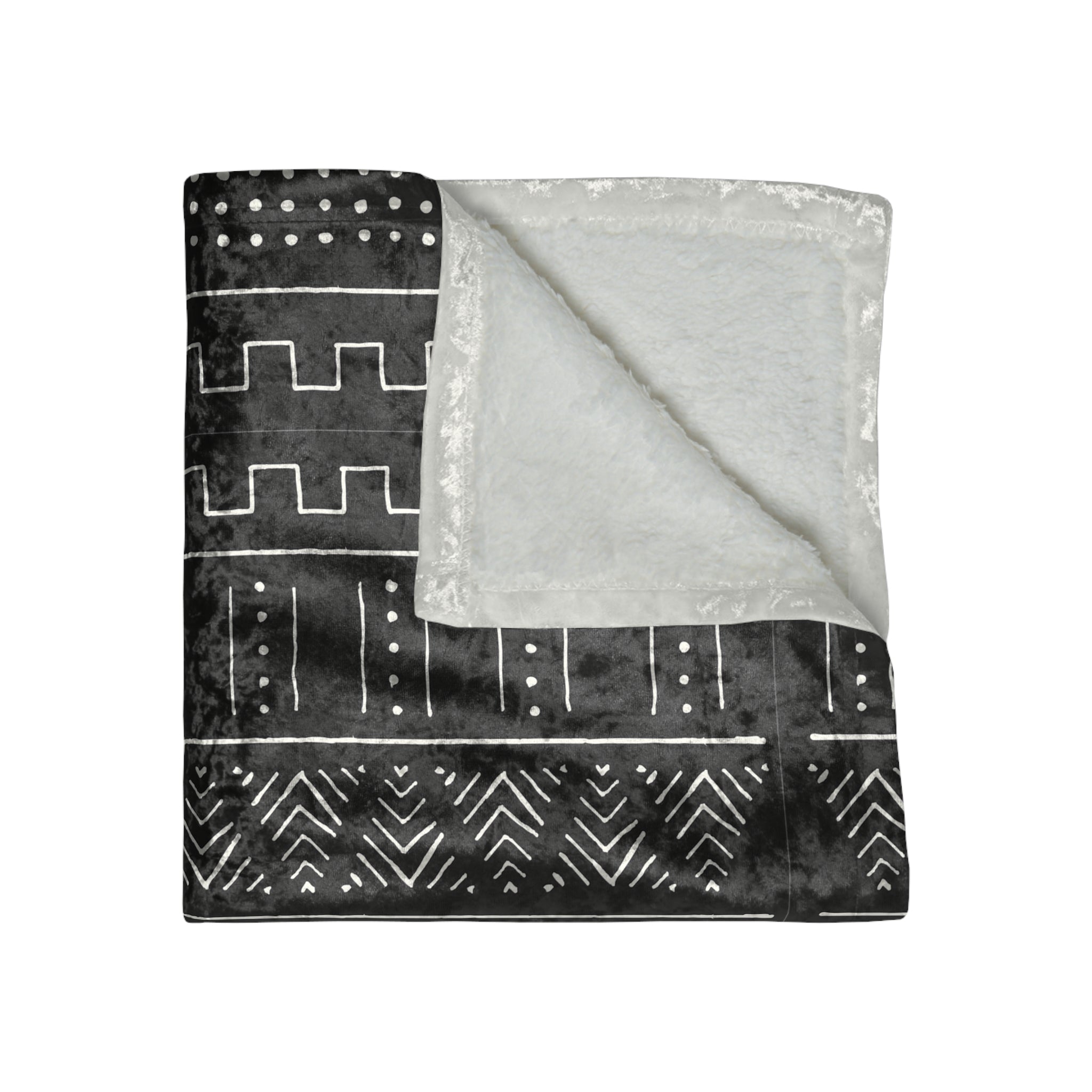 BW Mud Cloth Crush Crushed Velvet Blanket