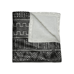 BW Mud Cloth Crush Crushed Velvet Blanket