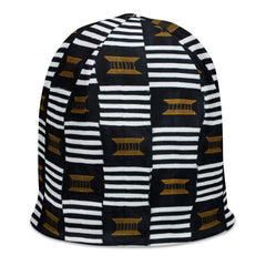 B/W Kente Beanie