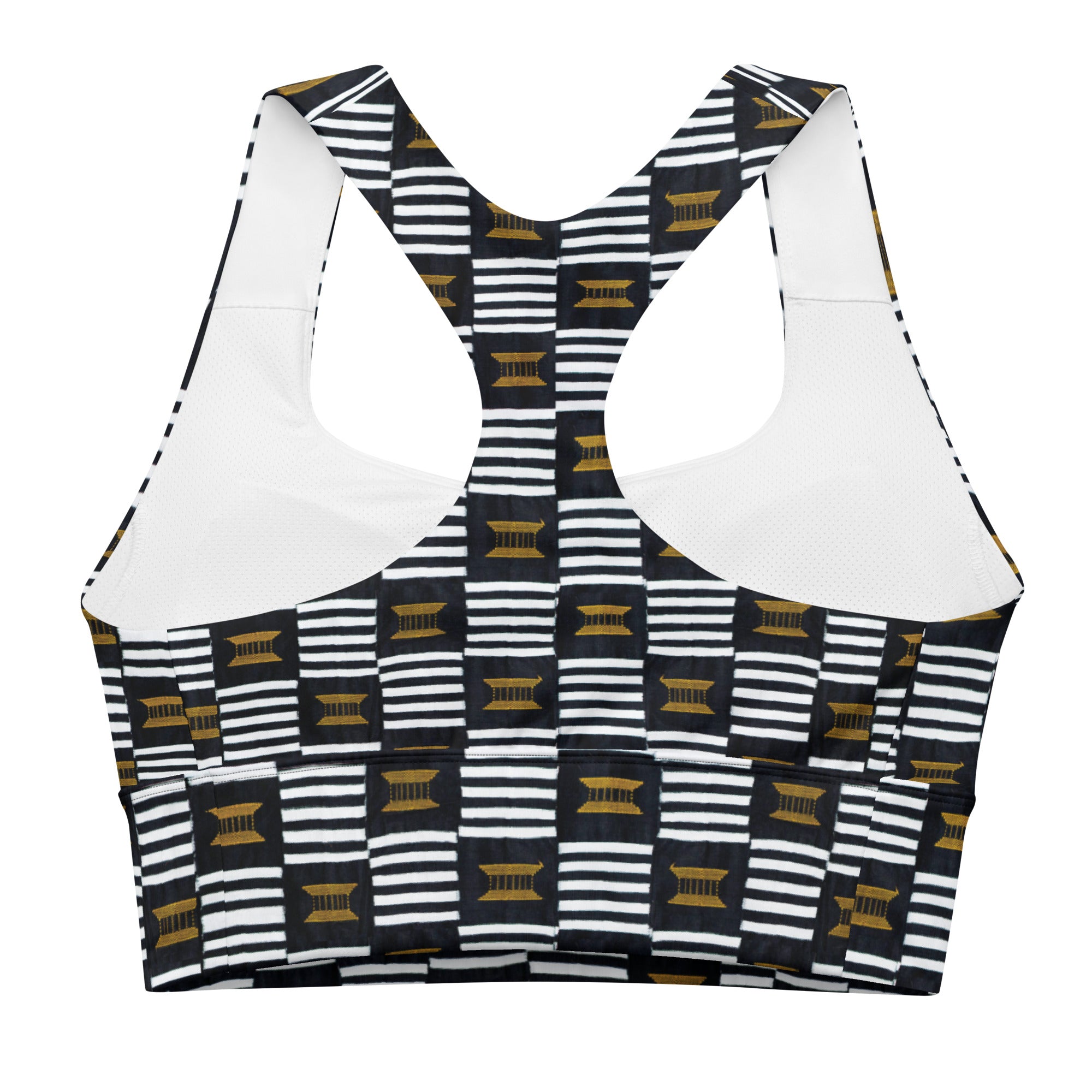 B/W Kente Sports Bra