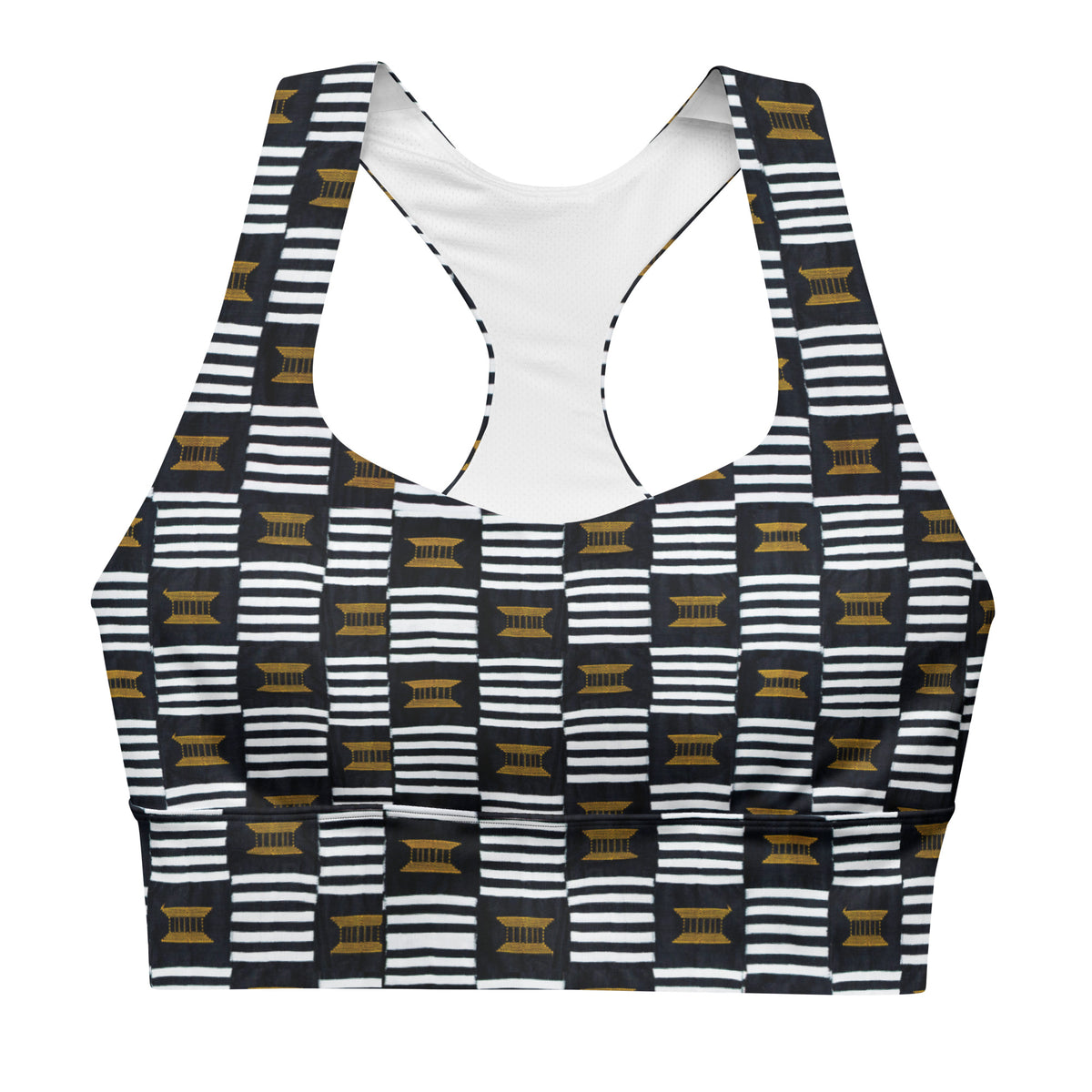 B/W Kente Sports Bra