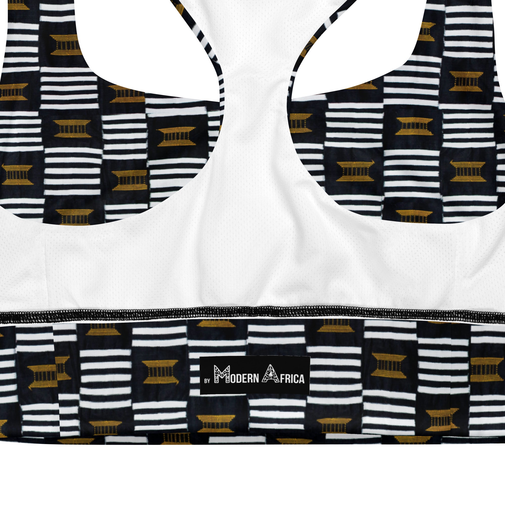 B/W Kente Sports Bra