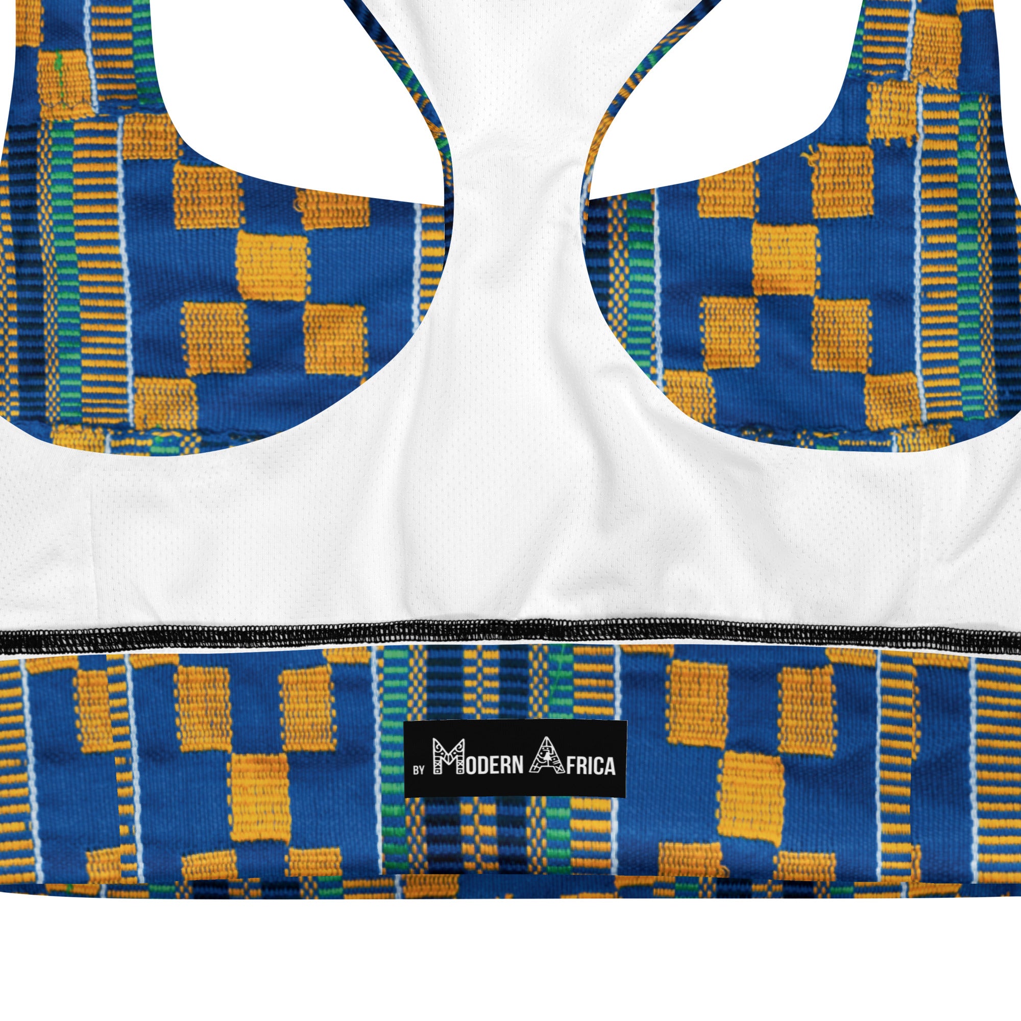 Blue/Yellow Kente Sports Bra