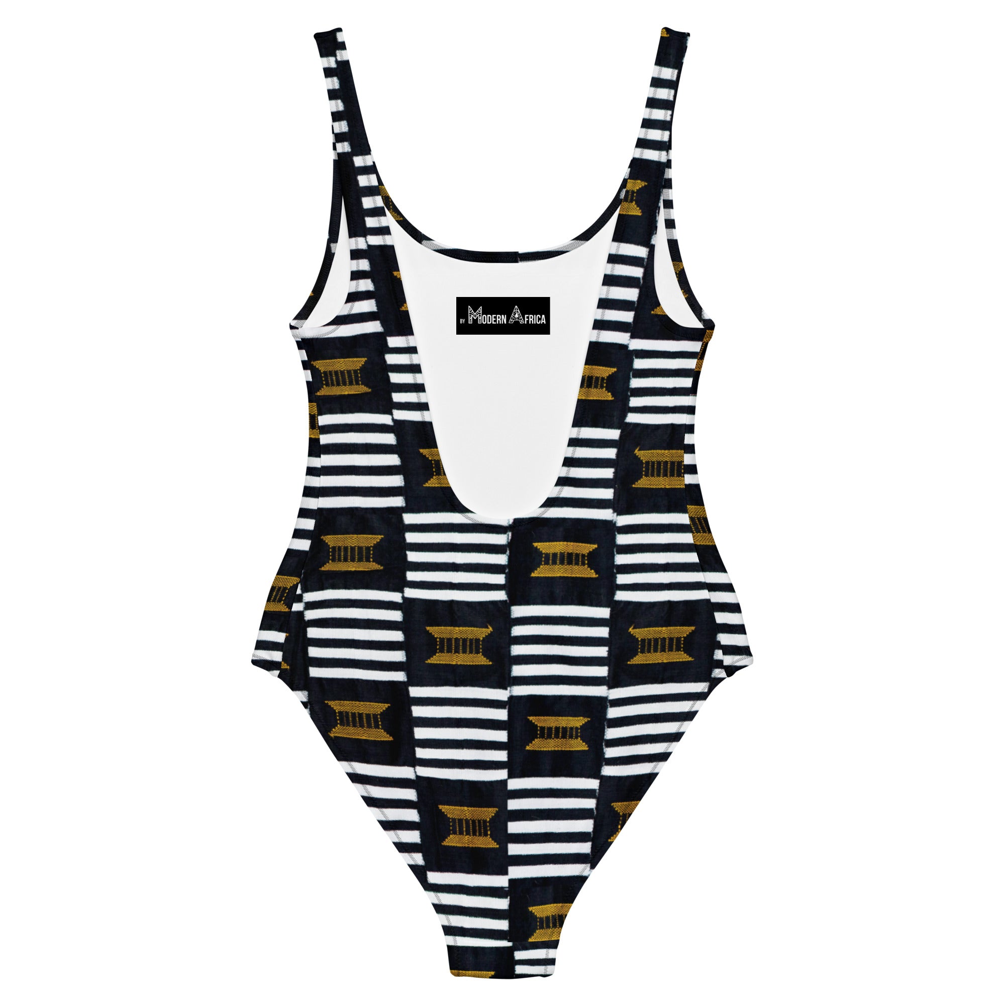 B/W Kente Swimsuit