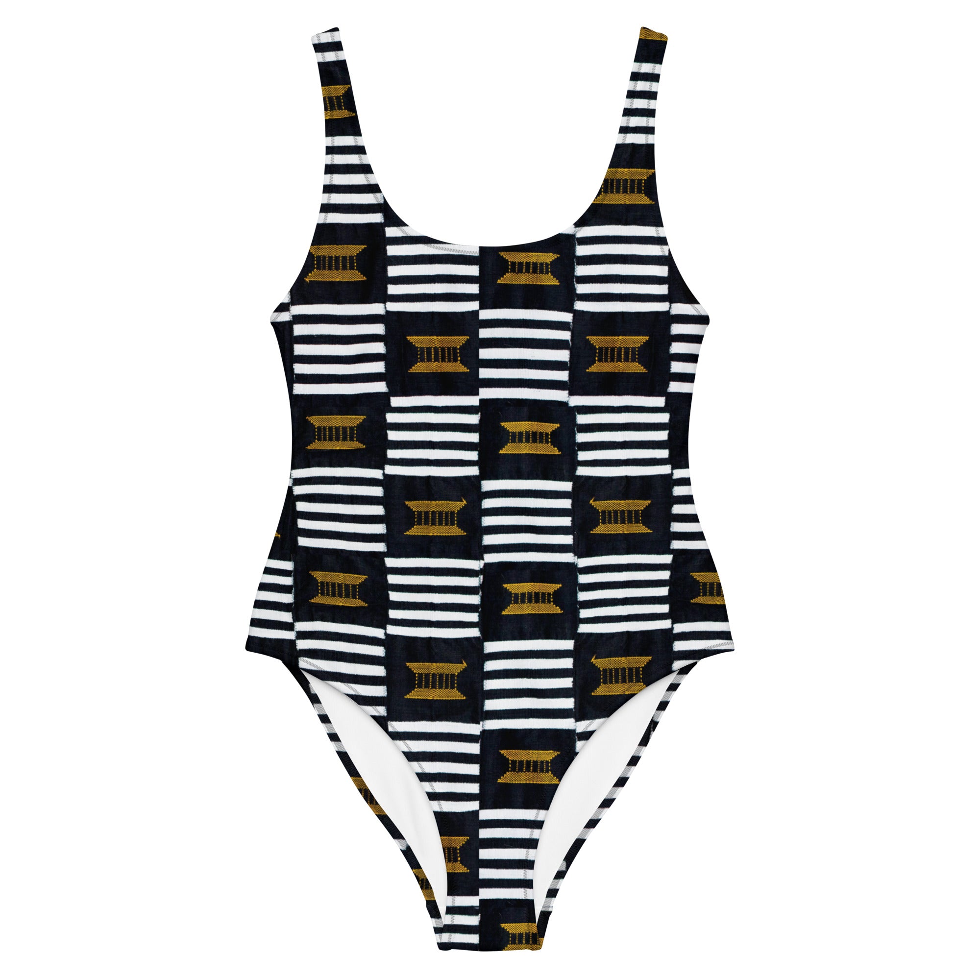 B/W Kente Swimsuit