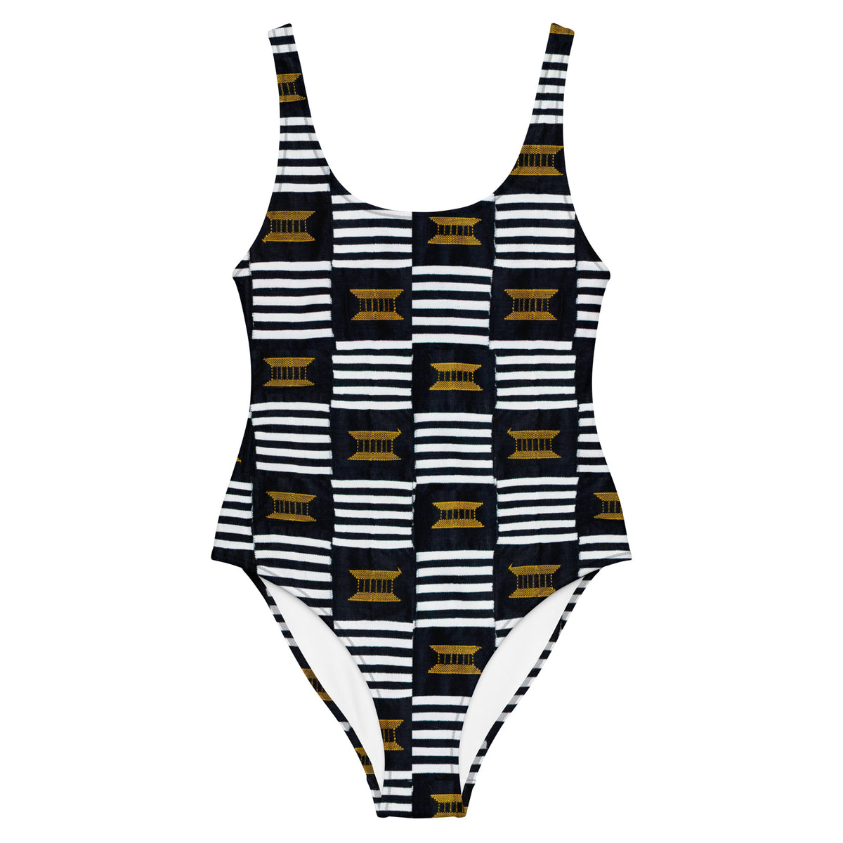B/W Kente Swimsuit