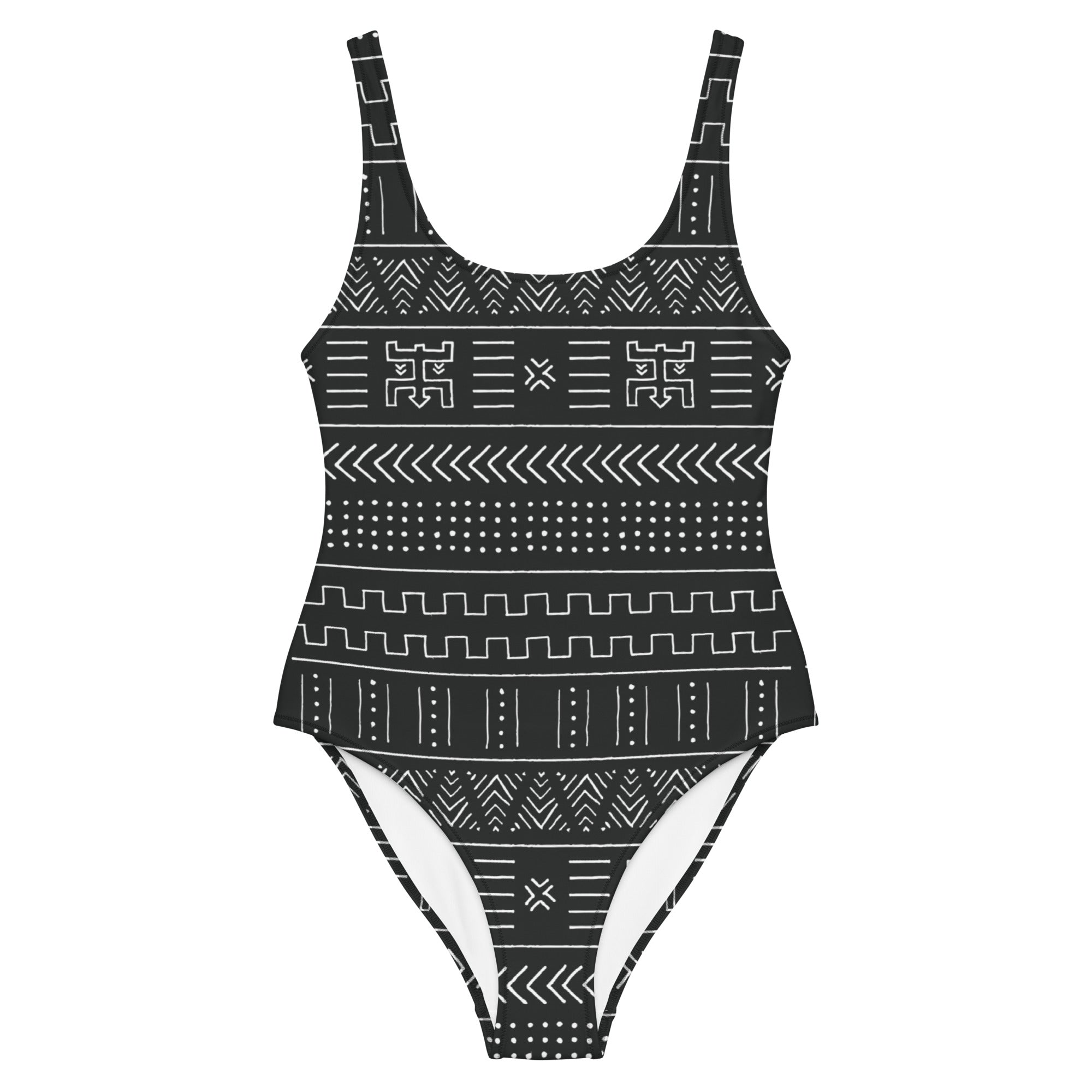 B/W Mudcloth Swimsuit