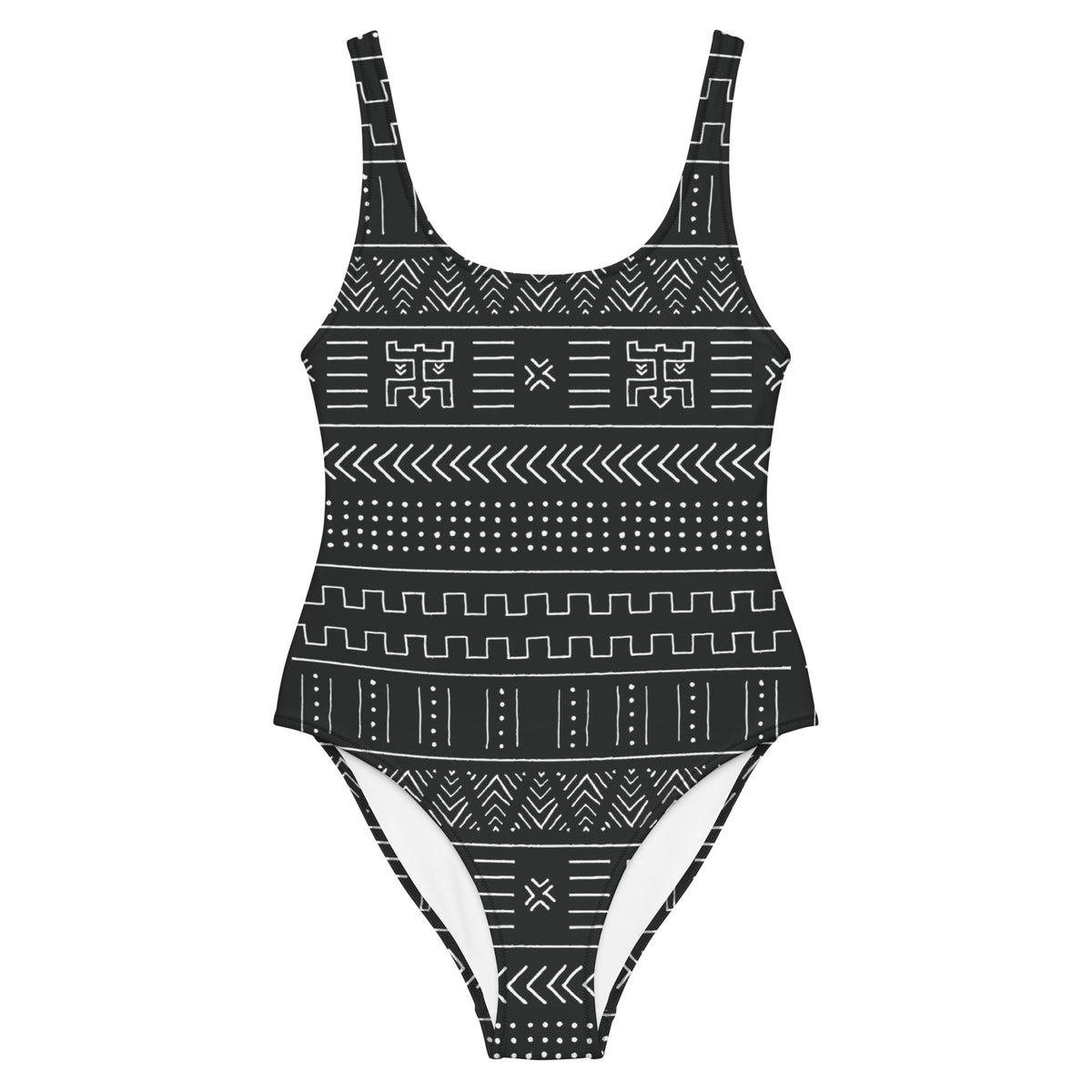 B/W Mudcloth Swimsuit