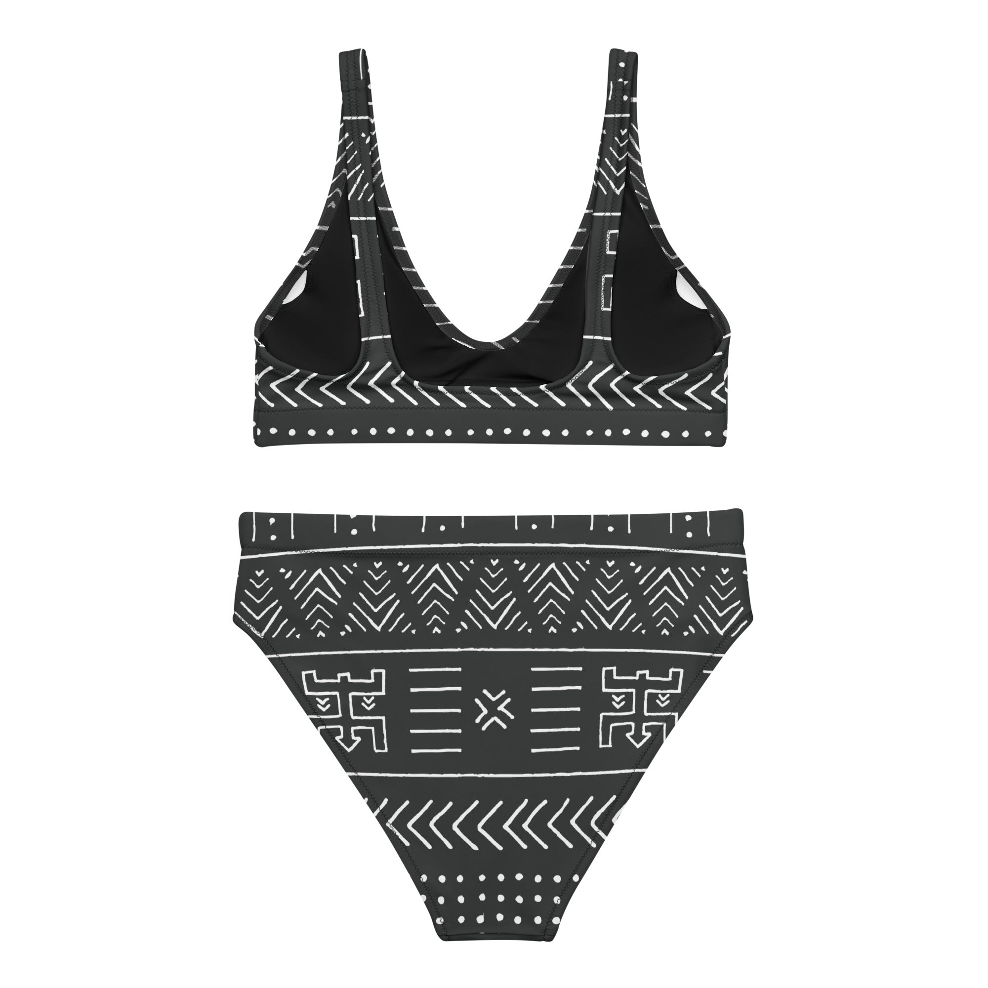 B/W Mud Cloth High Waist Bikini