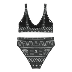B/W Mud Cloth High Waist Bikini