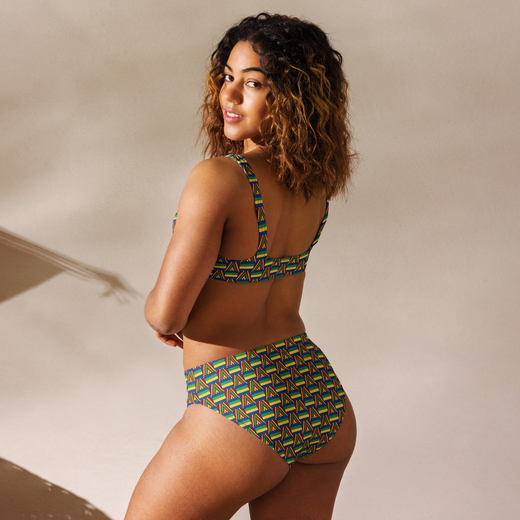 Digi Kente High Waist Bikini