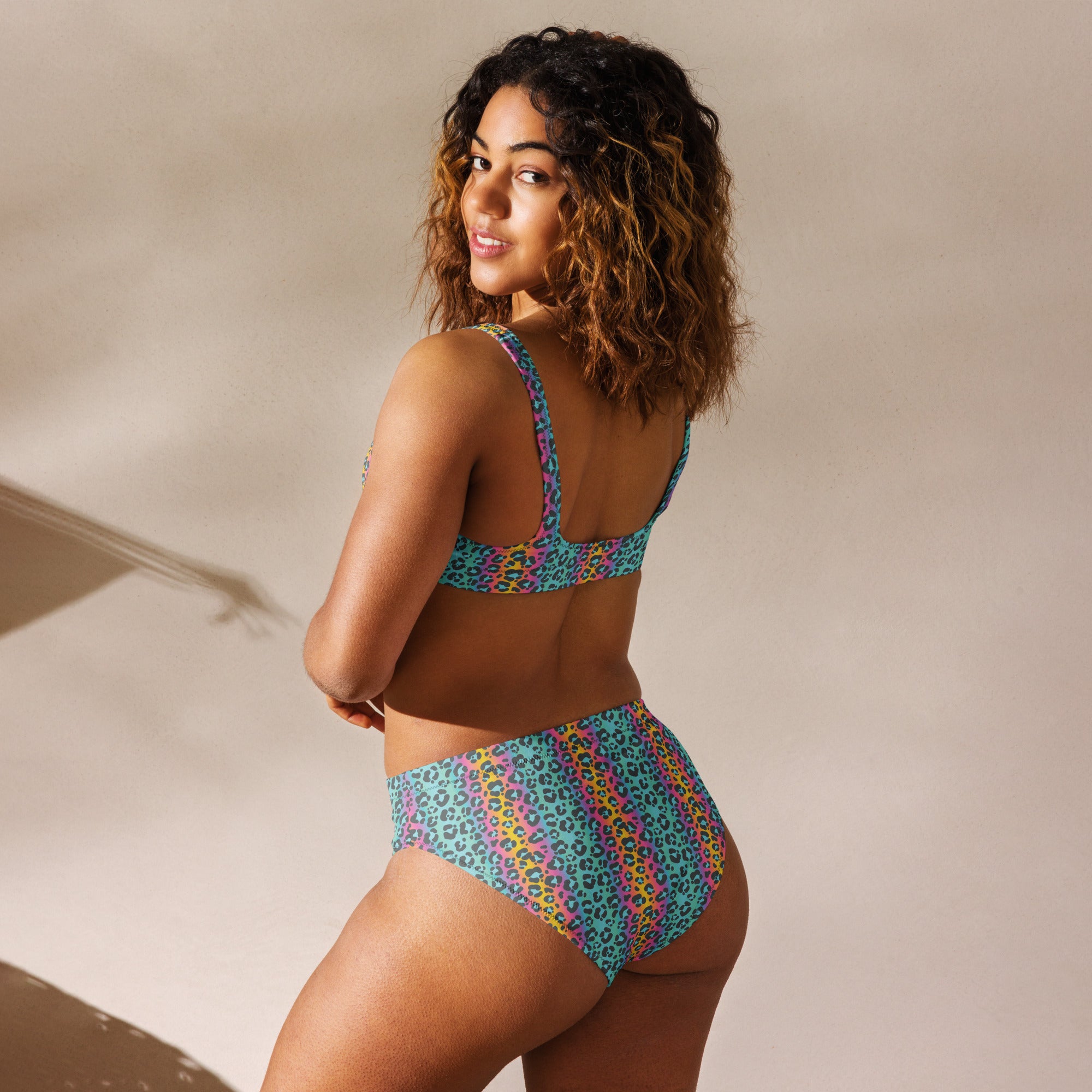 Leopard Print High Waist Bikini