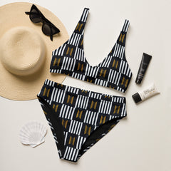 B/W Kente High Waist Bikini