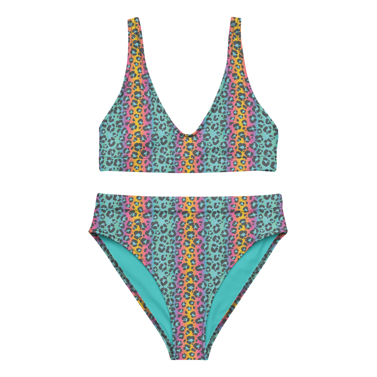 Leopard Print High Waist Bikini