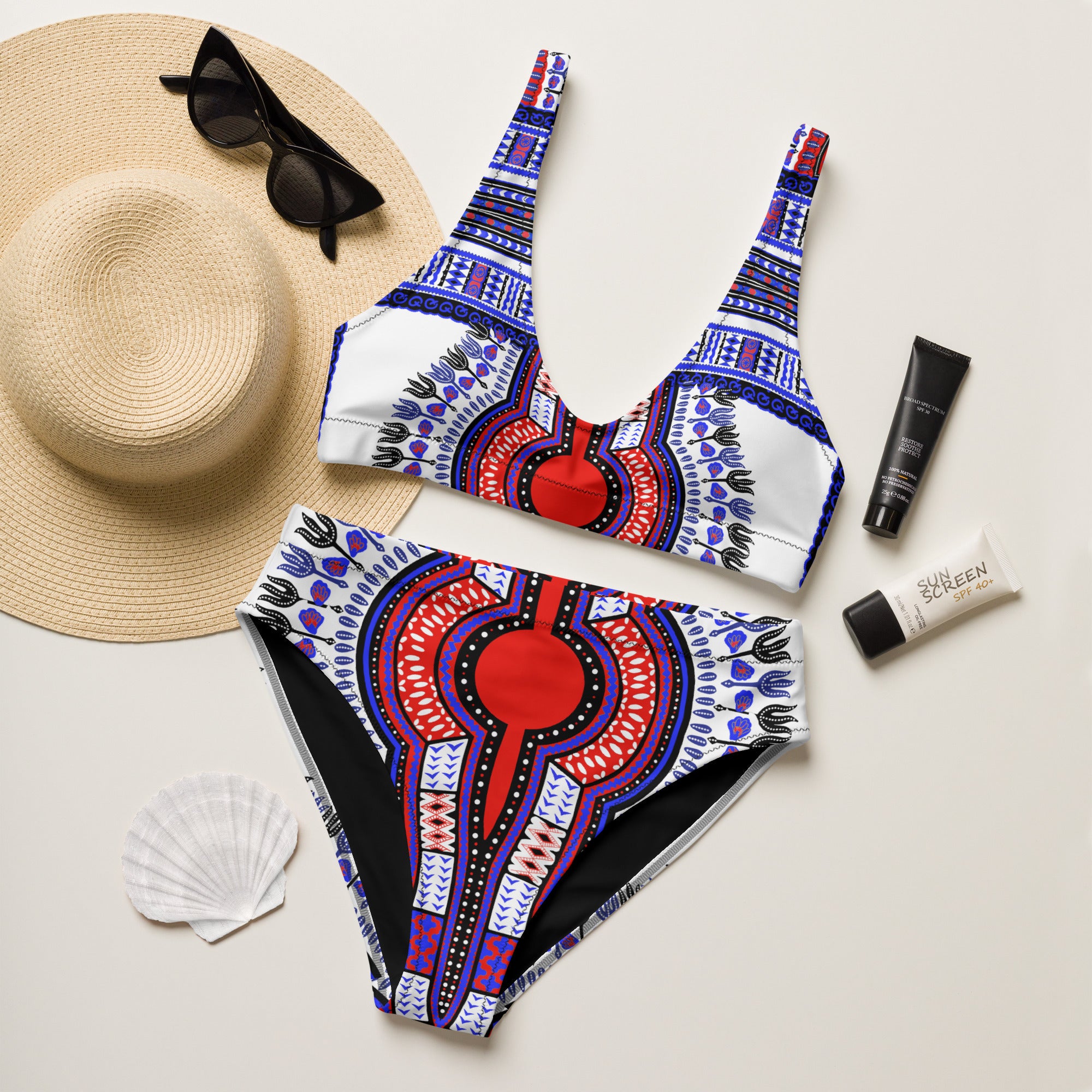 Dashiki High Waist Bikini